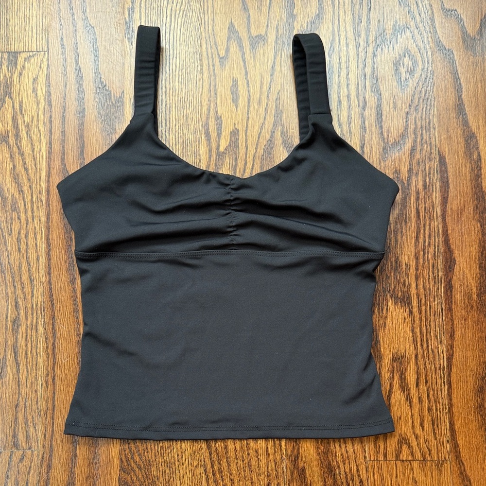 Five Dancewear Black Women's Tank Top with Ruched Front